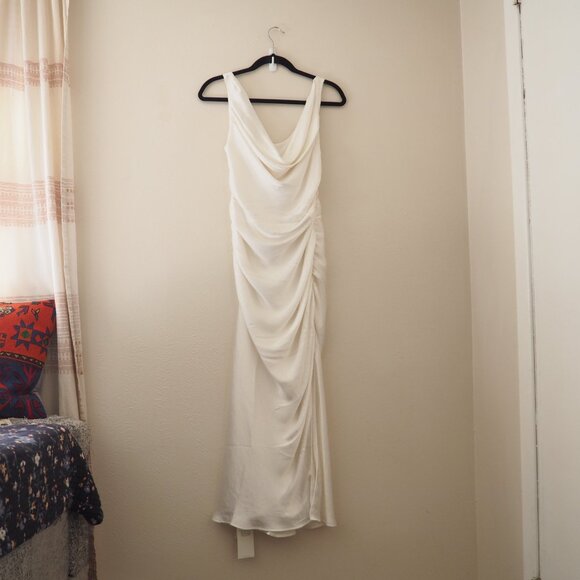 NWT Abercrombie & Fitch Pearl Cowl Neck Sleeveless Draped Maxi Dress sz Medium P - Picture 5 of 8